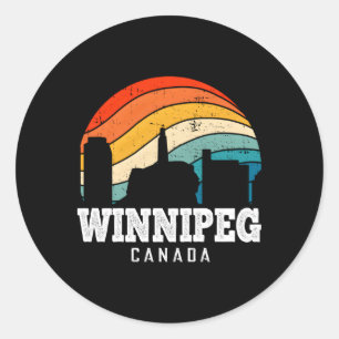 Canada Skyline City Winnipeg Classic Round Sticker