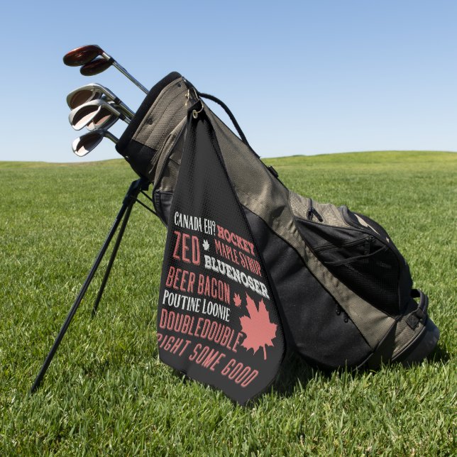 Canada Slang Subway Art Golf Towel (Green)