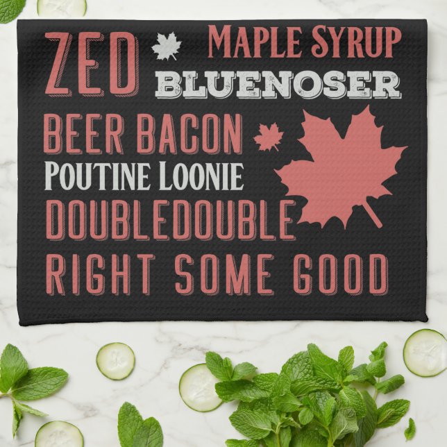 Canada Slang Subway Art   Kitchen Towel (Folded)