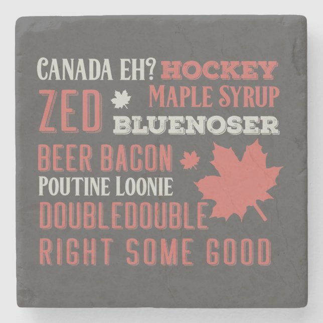 Canada Slang Subway Art   Stone Coaster (Front)