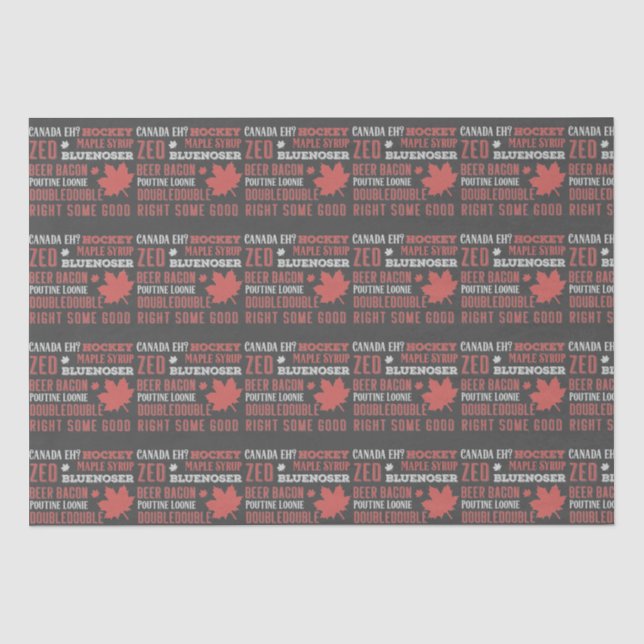 Canada Slang Subway Art Tissue Paper (Front)