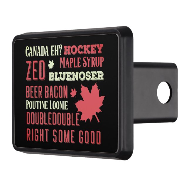 Canada Slang Subway Art    Trailer Hitch Cover (Left)