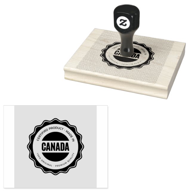 Canada Smooth Wooden Handle Horizontal Format Use  Rubber Stamp (Stamped)