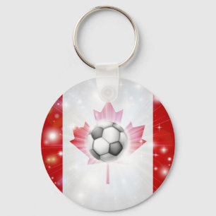 Canada soccer flag keychain