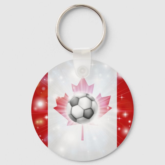 Canada soccer flag keychain (Front)