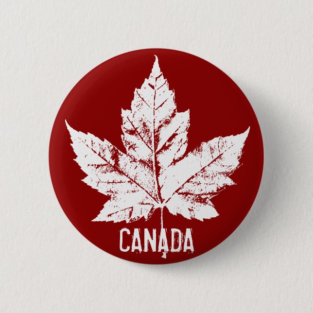 Canada Souvenir Buttons Canada Flag Maple Leaf Pin (Front)
