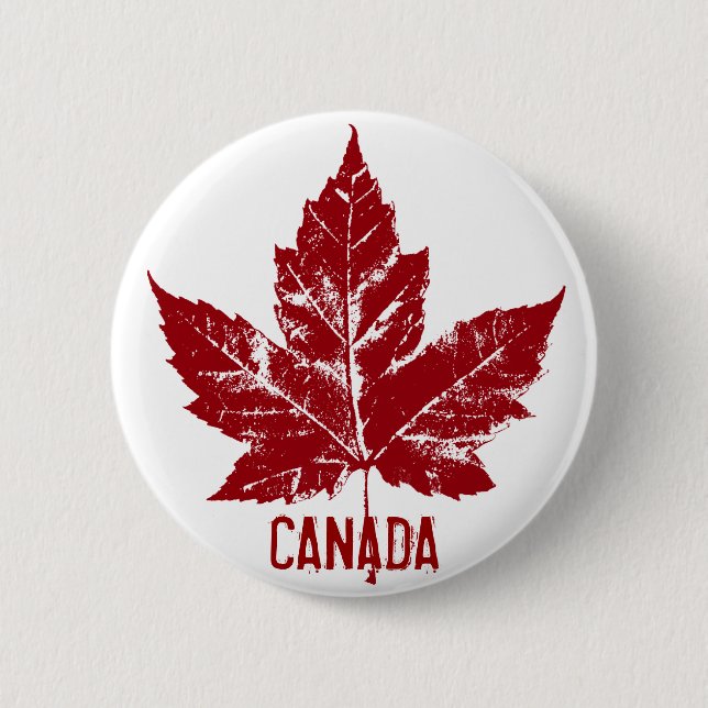 Canada Souvenir Buttons Canada Flag Maple Leaf Pin (Front)