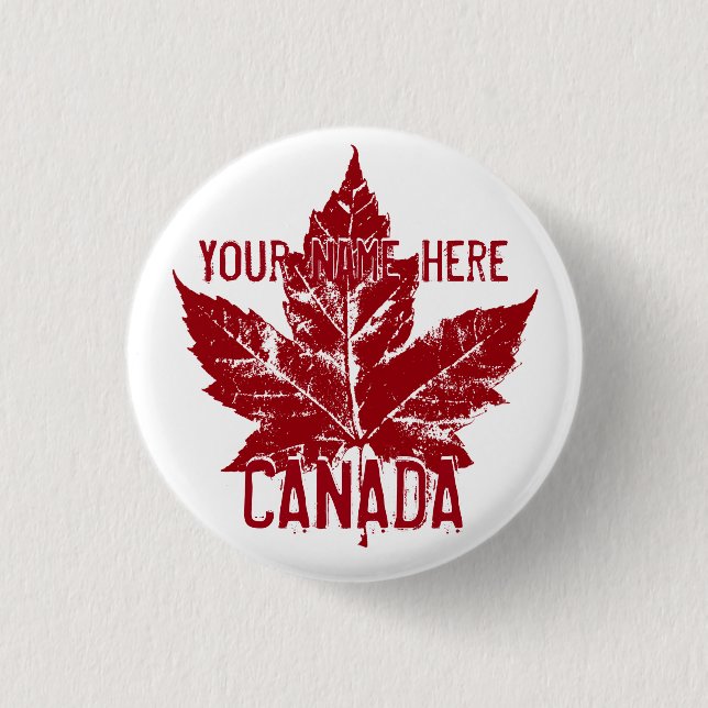 Canada Souvenir Buttons Personalized Canada Button (Front)