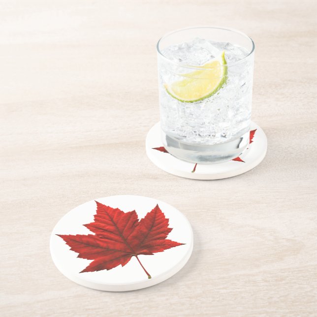 Canada Souvenir Coaster Canada Maple Leaf Coaster (Side)