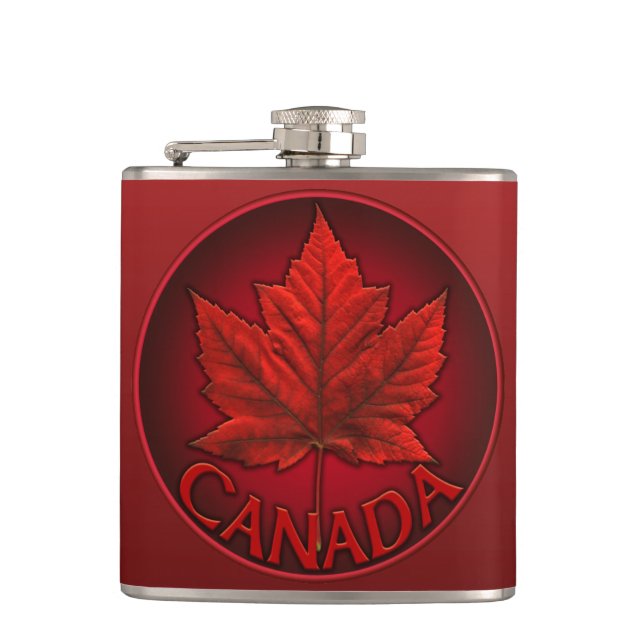 Canada Souvenir Flask Canada Flag Drink Flask Gift (Front)