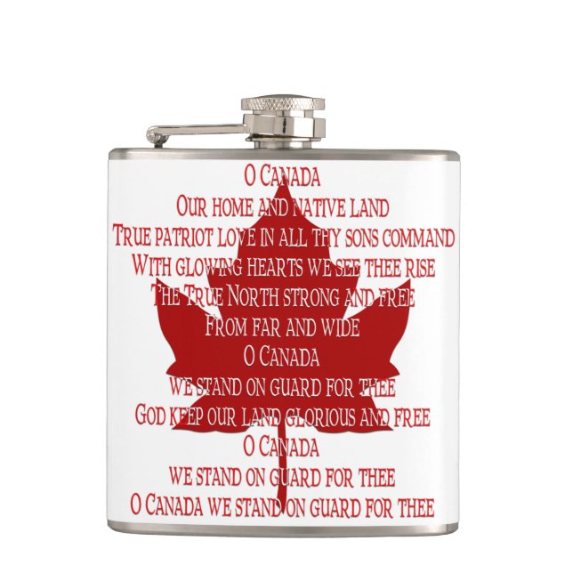 Canada Souvenir Flask Canadian Anthem Drink Flask (Front)