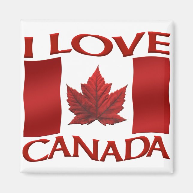 Canada Souvenir Fridge Magnet I Love Canada (Front)