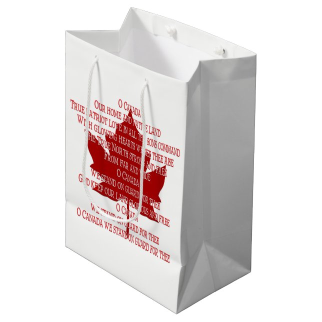 Canada Souvenir Gift Bags Canada Anthem Gift Bag (Front Angled)