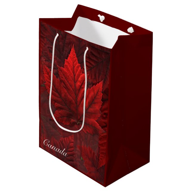 Canada Souvenir Gift Bags Canada Maple Leaf Bag (Front Angled)
