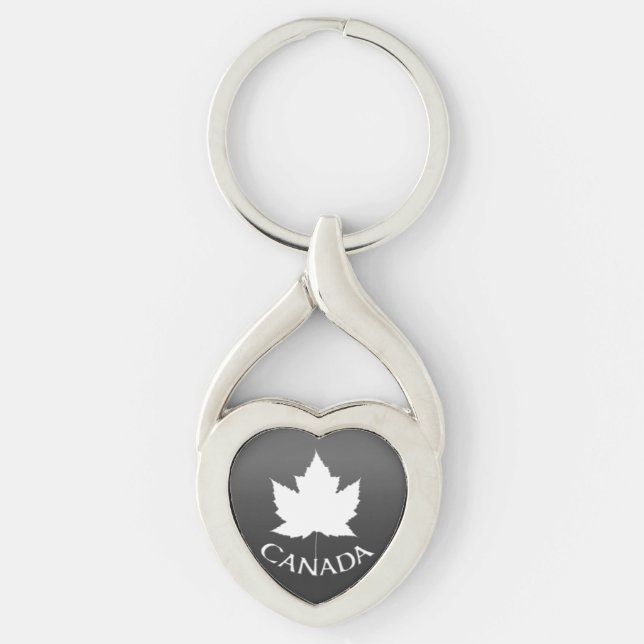 Canada Souvenir Key Chain White Maple Leaf (Front)