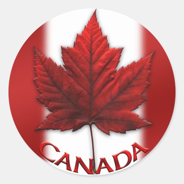 Canada Souvenir Stickers Red Maple Leaf Stickers (Front)