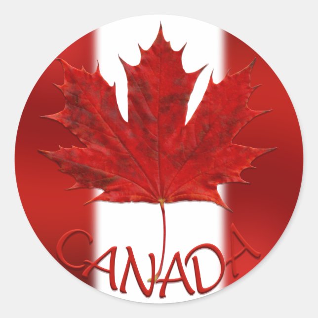 Canada Souvenir Stickers Red Maple Leaf Stickers (Front)