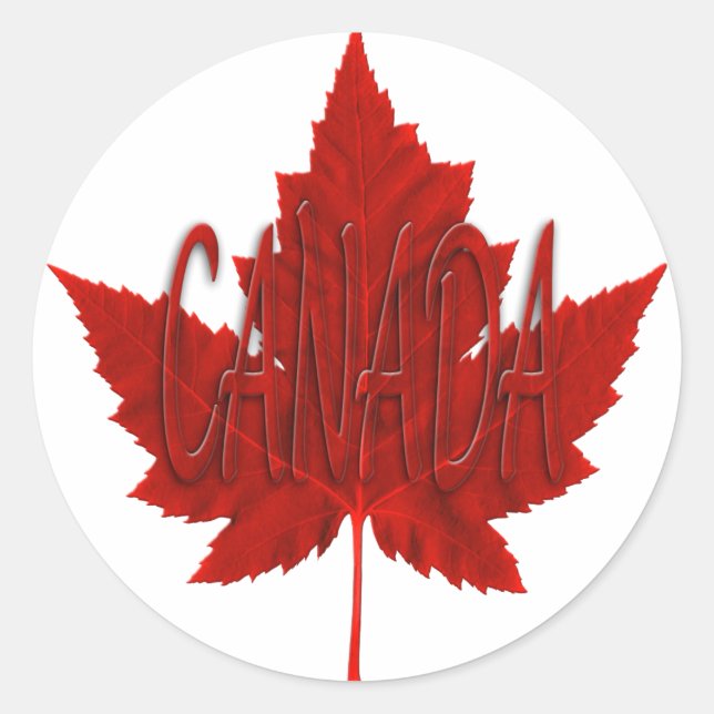 Canada Souvenir Stickers Red Maple Leaf Stickers (Front)