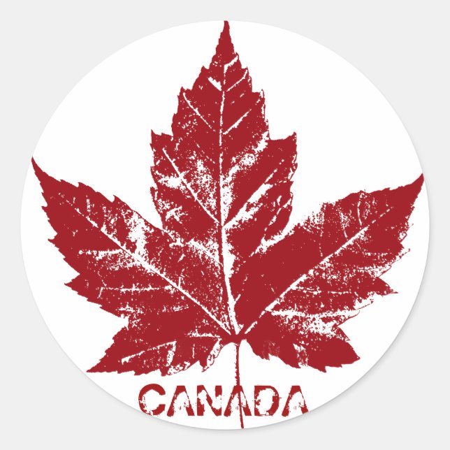 Canada Souvenir Stickers Red Maple Leaf Stickers (Front)