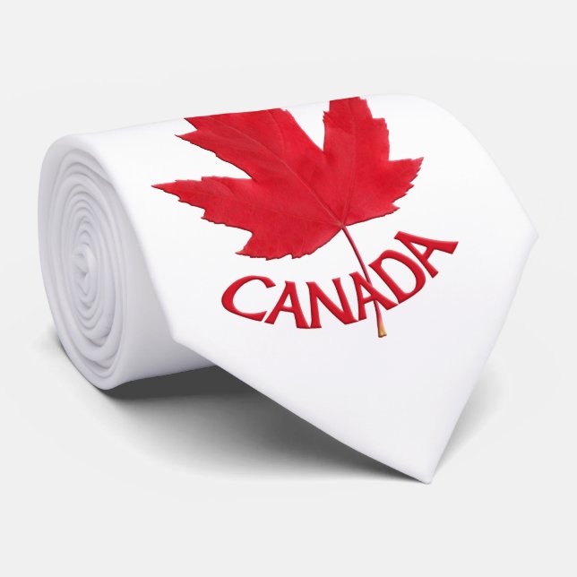 Canada Souvenir Tie Fun Canada Maple Leaf Ties (Rolled)