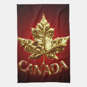 Canada Souvenir Towel Gold Canada Tea Towel