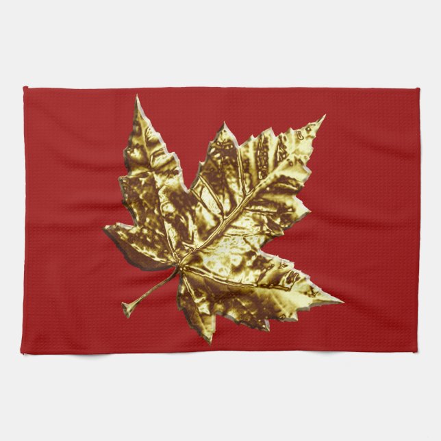 Canada Souvenir Towel Gold Canada Tea Towel (Horizontal)