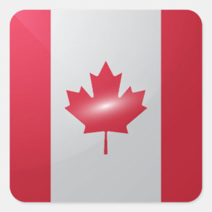 Canada square glossy flag sticker