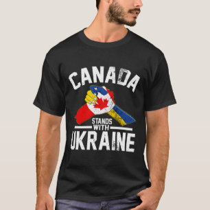 Canada Stands With Ukraine Ukrainian Canadian Flag T-Shirt