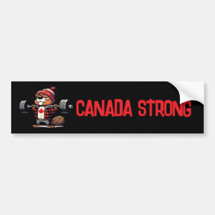 Canada Strong Weight Lifting Beaver Bumper Sticker
