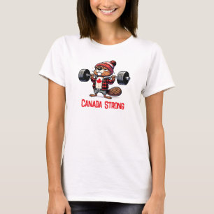 Canada Strong Weight Lifting Beaver T-Shirt