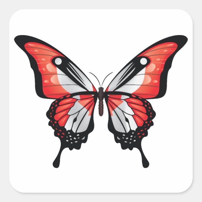 Canada Swallowtail Butterfly Flag Sticker (Front)