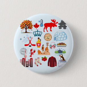 Canada Symbols 2 Inch Round Button