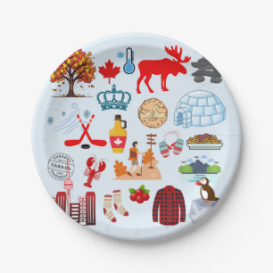 Canada Symbols Paper Plate