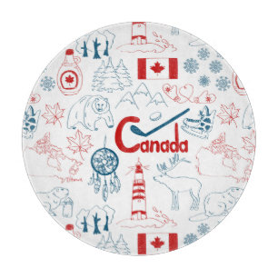 Canada Symbols Pattern Cutting Board