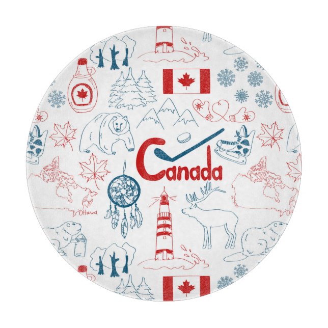 Canada | Symbols Pattern Cutting Board (Front)
