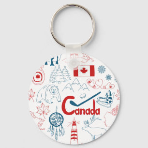 Canada   Symbols Pattern Keychain