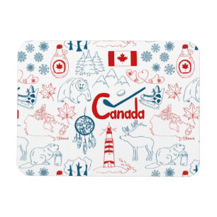 Canada Symbols Pattern Magnet