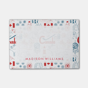 Canada Symbols Pattern Post-it Notes
