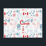 Canada | Symbols Pattern Postcard<br><div class="desc">Fun colorful sketch of Canada pattern. | © and ® Bigstock® - All Rights Reserved.</div>