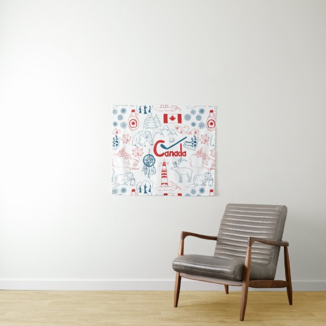 Canada | Symbols Pattern Tapestry (In Situ (Horizontal))