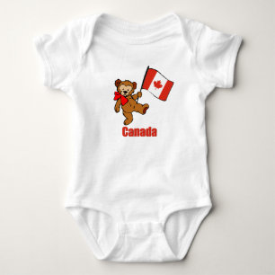 Canada Teddy Bear T-Shirt Baby Bodysuit