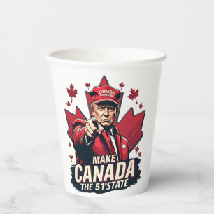 Canada the 51st State Trump Canadian Paper Cups
