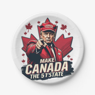 Canada the 51st State Trump Canadian Paper Plate