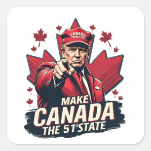 Canada the 51st State Trump Canadian  Square Sticker