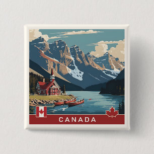 Canada Travel Poster 2 Inch Square Button