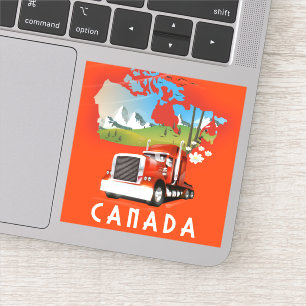 Canada Truck map travel poster