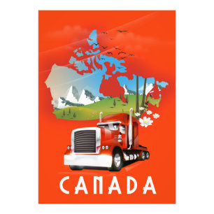 Canada Truck map travel poster