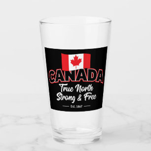 "Canada True North Strong & Free Est. 1867" Glass