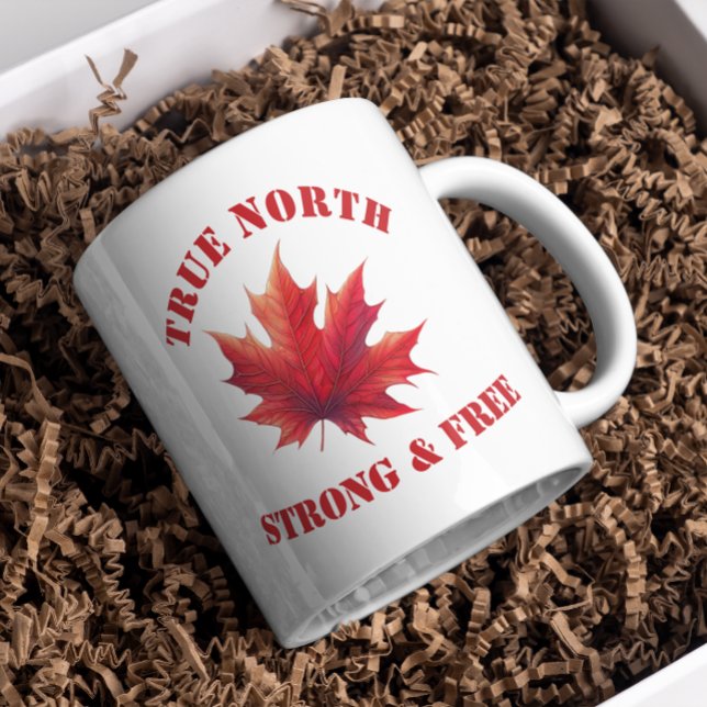 Canada True North Strong & Free Maple Leaf Coffee Mug (Creator Uploaded)