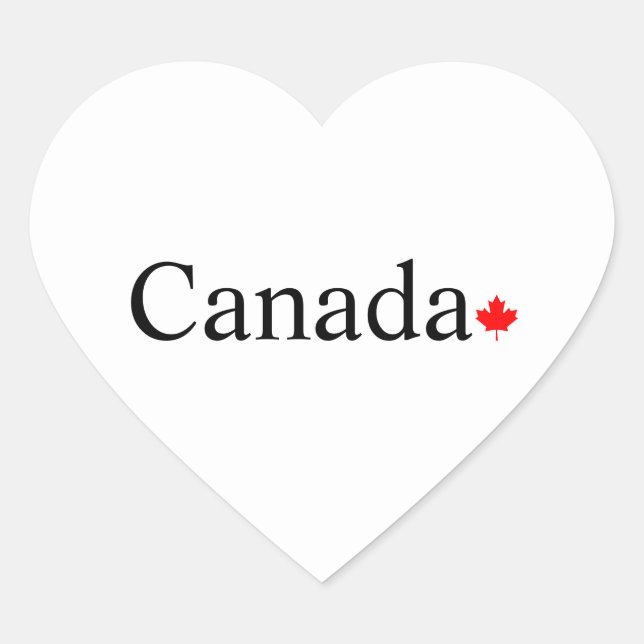 Canada typography with red maple leaf heart sticker (Front)